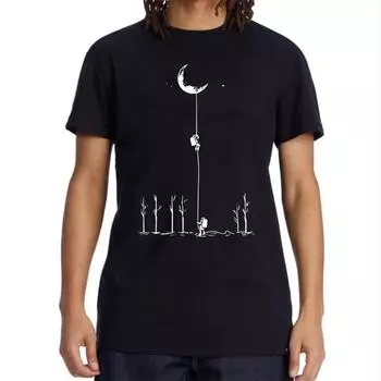 Хлопковая летняя повседневная мужская футболка высшего качества 100% хлопок крутой забавный принт астронавта повседневная свободная мужская футболка с круглым вырезом мужская футболка S