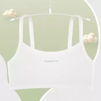 Хлопковая майка для девочек, нижнее белье, бюстгальтер для девочек, дышащий, без стального кольца one size белый