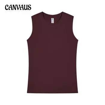 Хлопковая майка-топ Свободная дышащая Простая футболка без рукавов для отдыха Спорт Фитнес Лето S белый