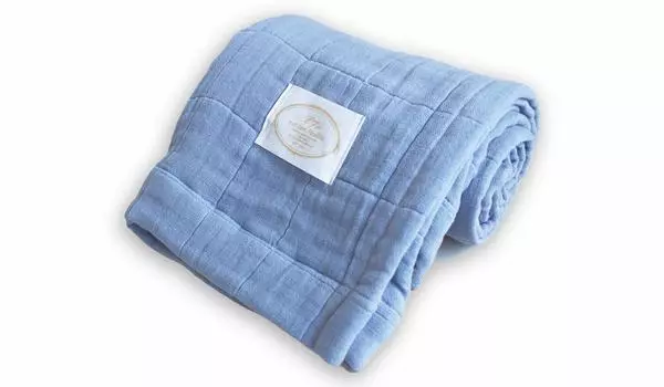 Хлопковая марля из плетеной ткани Feuille. Пушистая объемная марля, которую можно с комфортом использовать круглый год. Сделано в Уникальное качество для текстильных мастеров [9-слойное одеяло]