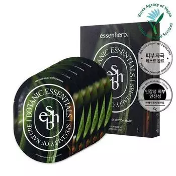Хлопковая маска Essenherb Tea Tree Relief, 5 листов