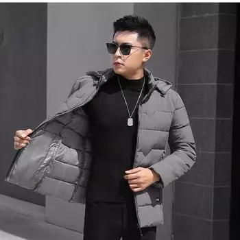 Хлопковая мужская куртка. Новая легкая и тонкая зимняя куртка с воротником-стойкой и утеплителем. Модная и повседневная мужская деловая куртка. XL