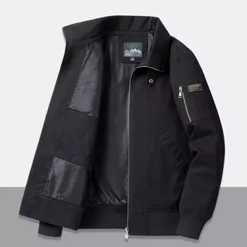 Хлопковая мужская куртка с лацканами, повседневная рабочая одежда, летный костюм, мужская куртка L