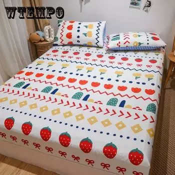 Хлопковая наволочка для кровати, трехсекционная плюс толстая противоскользящая защита, покрывало, постельное белье Queen