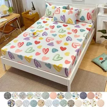 Хлопковая наволочка для шапки-кровати, трехсекционный защитный чехол Simmons, нескользящий наматрасник 120*200+30cm