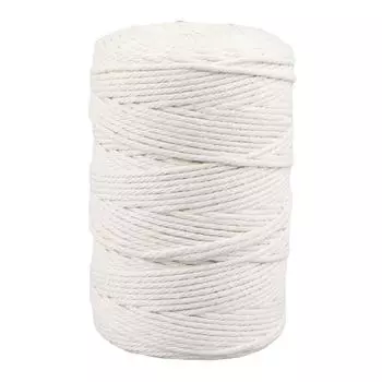 Хлопковая нить 3 мм 273 ярда длинная белая мягкая прочная пряжа для вязания крючком для рукоделия