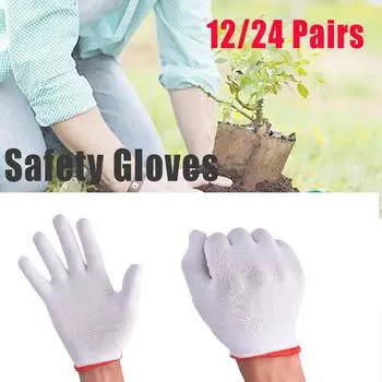 Хлопковая нить Белый нейлоновый захват Защита рабочего места Садовые принадлежности Защитные перчатки Рабочие перчатки 3
