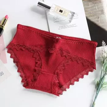 Хлопковая нить, хлопковое нижнее белье, женские сексуальные кружевные дышащие бесшовные удобные хлопковые женские трусы one size серый