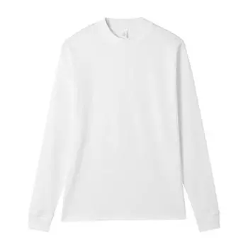 Хлопковая нижняя рубашка со средним высоким воротником, 280 г, мужская и женская свободная футболка с длинными рукавами и небольшим вырезом