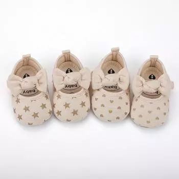 Хлопковая обувь для маленьких девочек, хлопковая обувь с принтом сердца и звезды, весенне-осенняя обувь для малышей, хлопковая обувь для младенцев, первые ходунки с мягкой подошвой 12
