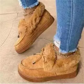 Хлопковая обувь для женщин осень-зима бархатная бабочка машина утолщенные зимние ботинки неглубокая горловина зимняя обувь 35 белый