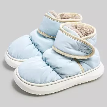 Хлопковая обувь для женщин, зимние ботинки для мужчин, теплые плюшевые ботильоны унисекс 36-37 бежевый