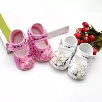 Хлопковая обувь с мелким цветочным принтом для маленьких девочек, повседневная обувь для новорожденных на мягкой подошве, обувь для малышей 13-L