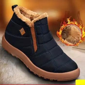 Хлопковая обувь, женская обувь из ткани-зонтика, бархатная, теплая, снежная, хлопковая, большого размера, модная легкая обувь для мам, мужская и женская 46 чёрный