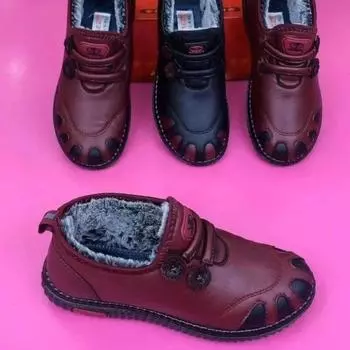 Хлопковая обувь женская зимняя обувь 2024 года для новой мамы, утолщенная, утепленная, устойчивая к холоду, теплая, нескользящая, для среднего возраста и пожилых людей, хлопковая обувь для зимы для женщин 35