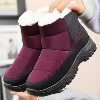 Хлопковая обувь, женские зимние новые хлопковые ботинки с толстым бархатом, высокие хлопковые ботинки, теплые спортивные зимние ботинки для активного отдыха 36