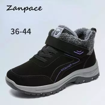 Хлопковая обувь Зимние мягкие утолщенные женские туфли на платформе 36-44 Хлопковые теплые женские ботинки для походов на открытом воздухе Зимние ботинки 36
