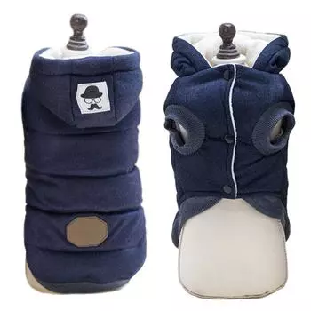 Хлопковая одежда для маленьких собак, зимнее теплое пальто для кошек, пальто для щенков, куртка с капюшоном из толстого флиса, йоркширская Тедди, одежда для домашних животных, одежда для чихуахуа S
