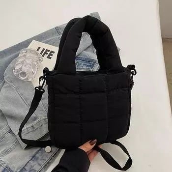 Хлопковая одежда и сумки Niche Design Маленькая сумка-тоут с девятью ячейками Новая хлопковая сумка-тоут Сумка через плечо на одно плечо