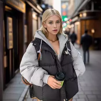 Хлопковая одежда поддельная из двух частей спортивный трикотажный флисовый свитер новая одежда утепленный жилет для защиты от холода M белый