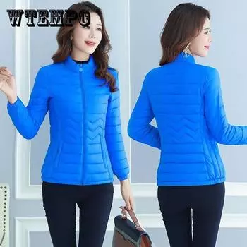 Хлопковая одежда, женская зимняя теплая куртка с длинными рукавами, модный пуховик большого размера, зимняя женская куртка L чёрный