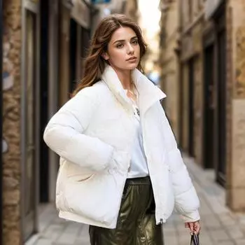 Хлопковая одежда зимняя новая маленькая женская короткая хлопковая одежда пуховая легкая и теплая корейская версия модный воротник-стойка M