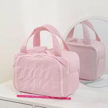 Хлопковая однотонная косметичка Kawaii, косметичка на молнии для хранения косметики фиолетовый