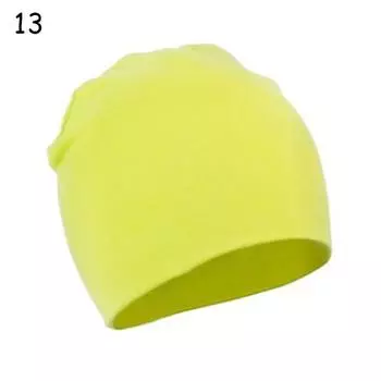 Хлопковая однотонная уличная лыжная детская мешковатая шапка, детский головной убор, вязаные шапки, зимние теплые шапочки 13