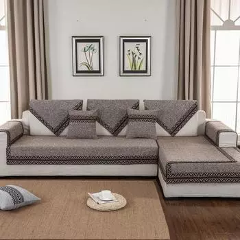 Хлопковая оплетка, однотонный чехол для дивана, Нескользящая подушка для дивана, домашнее простое украшение для гостиной, комбинированная подушка для дивана 60x60