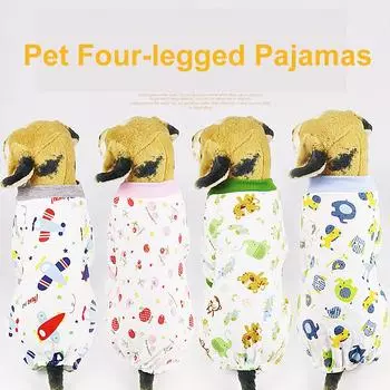 Хлопковая пижама с мультяшным принтом для маленьких собак, комбинезон, пальто, рубашка, одежда для маленьких плюшевых собак XL