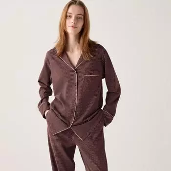 Хлопковая пижама UNIQLO AiRism с длинными рукавами и геометрическим рисунком