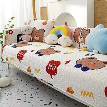 Хлопковая подушка для дивана, чехол для дивана, тканевый чехол, Нескользящий чехол для четырех сезонов, универсальные подушки для сидений, милые простые скандинавские 70*70