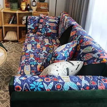 Хлопковая подушка для дивана Four Seasons, нескользящая тканевая подушка для сиденья, простой универсальный чехол для дивана, полное покрытие 70*70cm