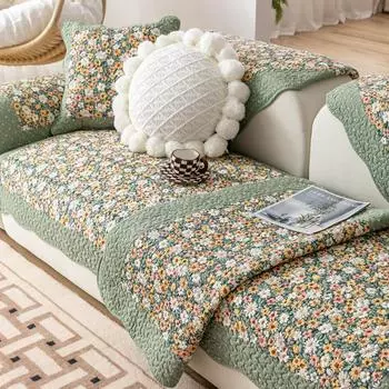Хлопковая подушка для дивана Four Seasons, нескользящая хлопковая стеганая пасторальная летняя универсальная подушка, чехол для дивана из скандинавской кожи 70x70