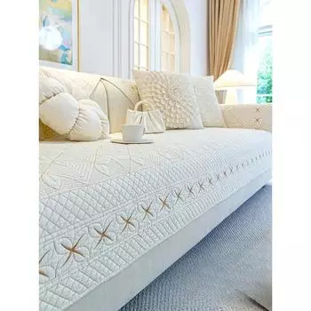 Хлопковая подушка для дивана, хлопчатобумажная ткань, универсальные нескользящие подушки на четыре сезона, легкий роскошный чехол для дивана, тканевый чехол 70*70cm