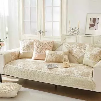 Хлопковая подушка для дивана на четыре сезона, универсальная хлопковая нескользящая тканевая подушка для дивана в корейском стиле, чехол для дивана, полотенце 70X70