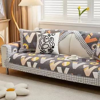 Хлопковая подушка для дивана на все времена года, нескользящая ткань из чистого хлопка, новый классический кожаный чехол для дивана, чехол для подушки сиденья, тканевое полотенце 70*70cm