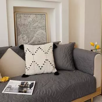 Хлопковая подушка для дивана, нескользящая стеганая ткань, простая современная подушка, домашний декор, подушка для чехла на диван 70X70