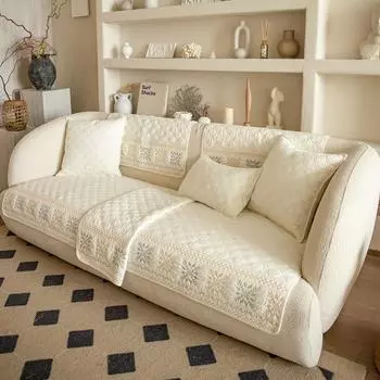 Хлопковая подушка для дивана с вышивкой «Четыре сезона», обычный хлопок, простой современный нескользящий чехол для дивана, полотенце, тканевая подушка для гостиной. 70*70cm