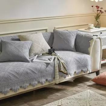 Хлопковая подушка для дивана, универсальная хлопковая ткань на четыре сезона, нескользящая ткань, простой современный чехол для дивана, полотенце 45*45 белый