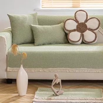 Хлопковая подушка для дивана, универсальная нескользящая ткань на четыре сезона, льняная грубая ткань, современный простой чехол, чехол на спинку, подушка для полотенца 70*70cm