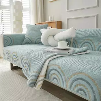 Хлопковая подушка для дивана, универсальная, простая, современная, из хлопчатобумажной ткани, нескользящий чехол для дивана, летний чехол, подушка-полотенце 70*70cm