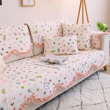 Хлопковая подушка для дивана. Всесезонная универсальная подушка из хлопчатобумажной ткани. Простой и современный нескользящий чехол для дивана в деревенском стиле. 70*70