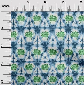 Хлопковая поплин oneOone, темно-синяя ткань, ткань для шитья шибори с геометрическим и цветочным принтом во дворе, принадлежности для шитья одежды своими руками, 42 дюйма 42 Inch Wide - Viscose Chiffon темно-синий