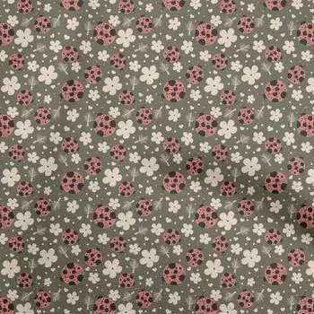 Хлопковая поплиновая ткань oneOone пыльно-серого цвета с цветочным шитьем, швейная ткань с принтом во дворе, 42 дюйма 42 Inch Wide - Viscose Chiffon серый