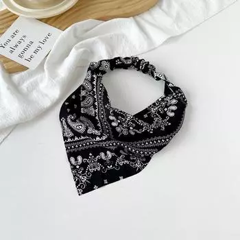 Хлопковая повязка на голову, платок с рисунком кешью, шарф из хлопка и льна, тонкая повседневная повязка на голову в ретро-стиле.