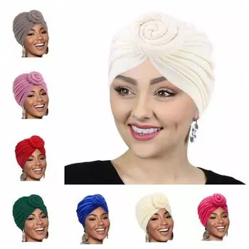 Хлопковая повязка на голову, шапка с узлом на голове, элегантный платок, аксессуары для волос хаки