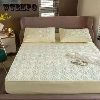 Хлопковая простыня, цельное покрывало, стеганый защитный чехол для матраса, нескользящий фиксированный чехол от пыли, в комплекте 120x200cm