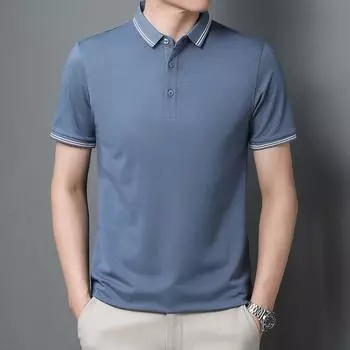 Хлопковая рубашка поло, мужская летняя, новая, с лацканами, для молодежи и среднего возраста, деловая, повседневная, с короткими рукавами, мужская футболка M