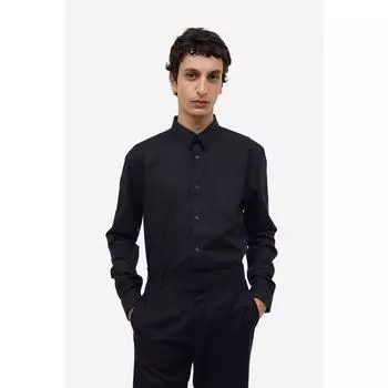 Хлопковая рубашка приталенного кроя HM черная 1135006002